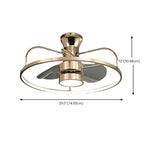 Bedroom Gold Ring Modern Metal Ceiling Fan with Light Image - 16