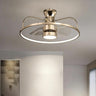 Bedroom Gold Ring Modern Metal Ceiling Fan with Light Image - 3