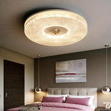 Bedroom Gold Round LED Flush Mount Ceiling Fixture Image - 1