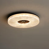 Bedroom Gold Round LED Flush Mount Ceiling Fixture Image - 2