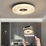 Bedroom Gold Round LED Flush Mount Ceiling Fixture Image - 23