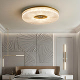 Bedroom Gold Round LED Flush Mount Ceiling Fixture Image - 25