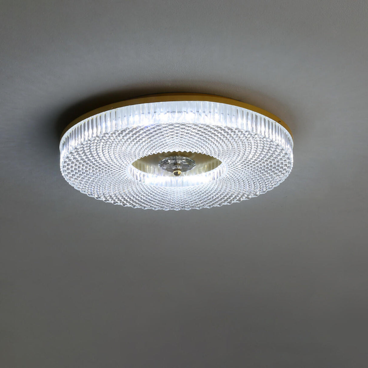 Bedroom Gold Round LED Flush Mount Ceiling Fixture Image - 28