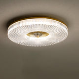 Bedroom Gold Round LED Flush Mount Ceiling Fixture Image - 30