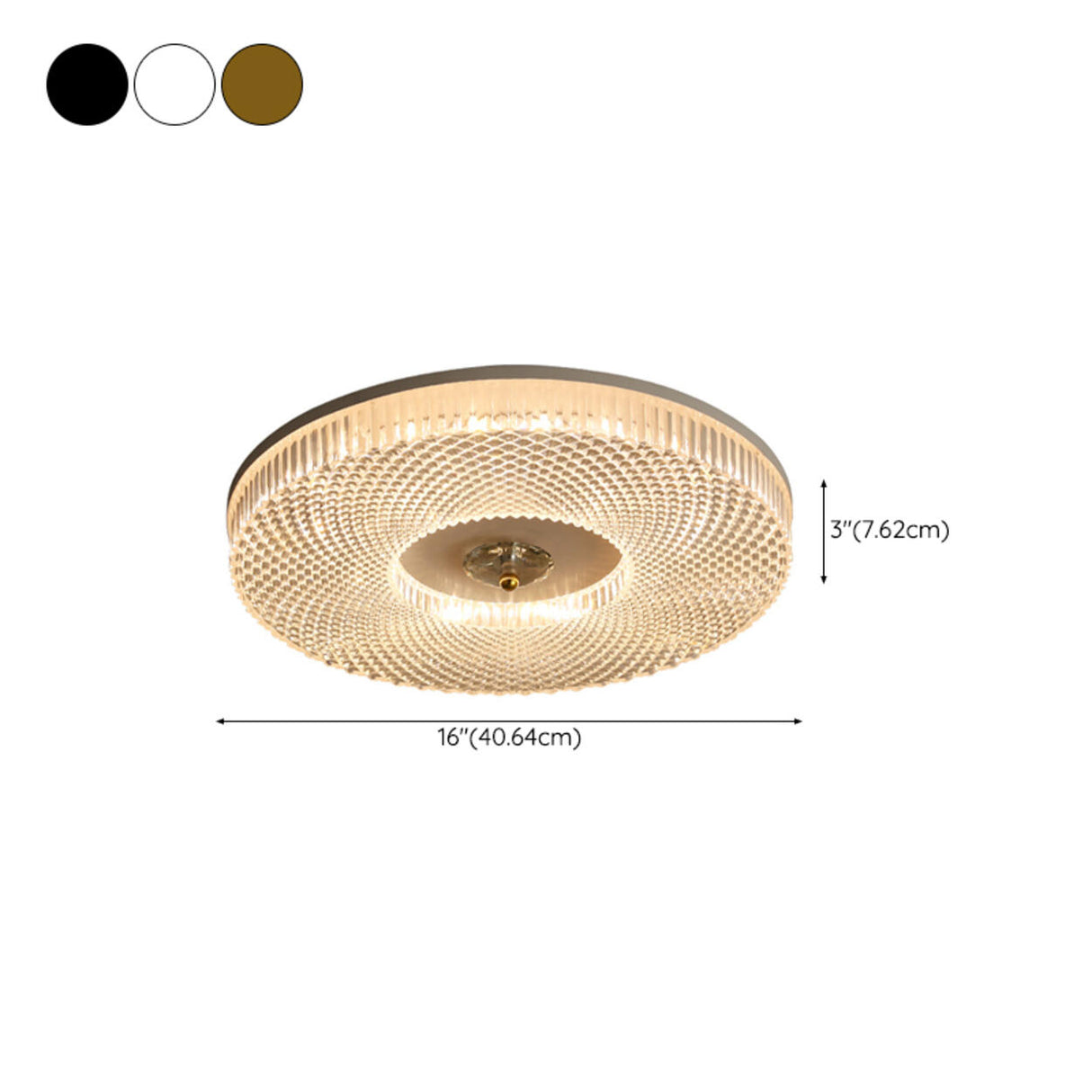 Bedroom Gold Round LED Flush Mount Ceiling Fixture 