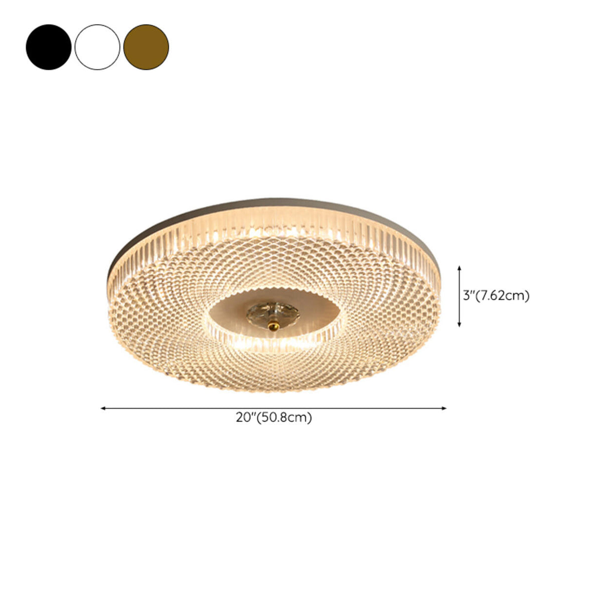 Bedroom Gold Round LED Flush Mount Ceiling Fixture Image - 33