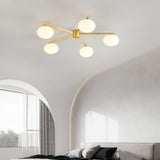 Bedroom Gold Sputnik Semi-Flush Mount Light 4-Light Image - 16