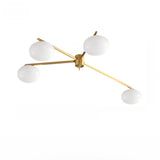 Bedroom Gold Sputnik Semi-Flush Mount Light 4-Light Image - 9