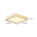 Bedroom Gold Square Crystal Flush Mount Ceiling Light Image - 17