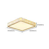 Bedroom Gold Square Crystal Flush Mount Ceiling Light Image - 18