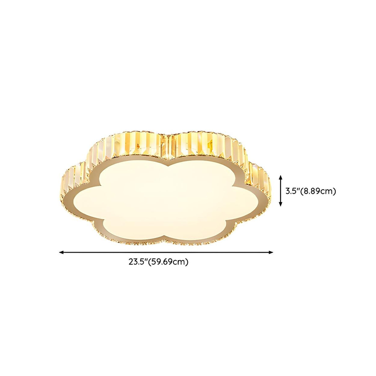 Bedroom Gold Square Crystal Flush Mount Ceiling Light Image - 23