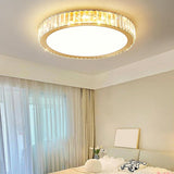 Bedroom Gold Square Crystal Flush Mount Ceiling Light Image - 4