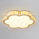 Bedroom Gold Square Crystal Flush Mount Ceiling Light Image - 5