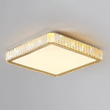 Bedroom Gold Square Crystal Flush Mount Ceiling Light Image - 7