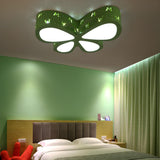 Bedroom Green Butterfly LED Flush Mount Ceiling Light Image - 1