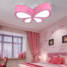 Bedroom Green Butterfly LED Flush Mount Ceiling Light Image - 10