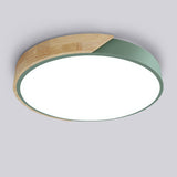 Bedroom Green Circular LED Flush Mount Ceiling Light Image - 11