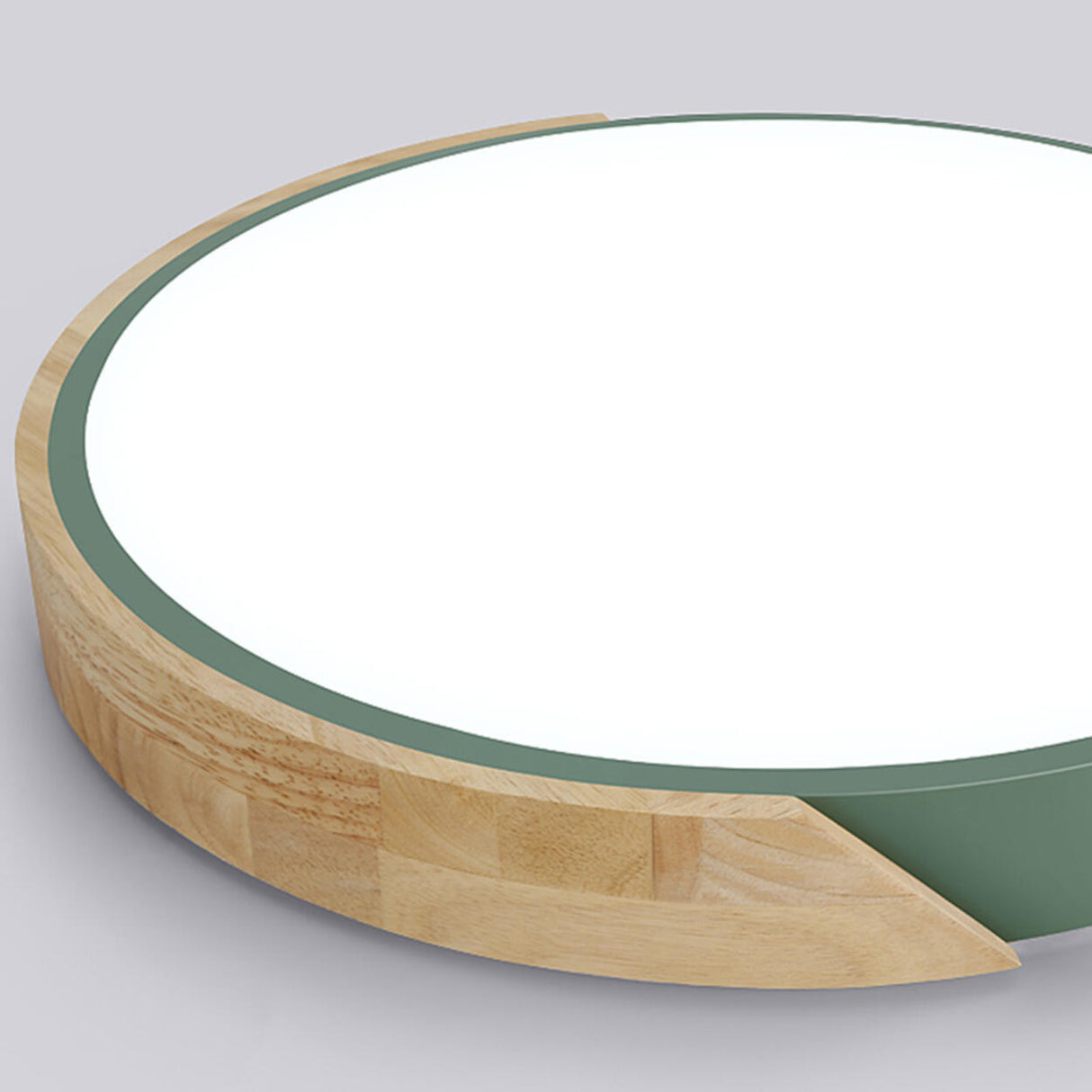 Bedroom Green Circular LED Flush Mount Ceiling Light Image - 18