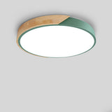 Bedroom Green Circular LED Flush Mount Ceiling Light Image - 4