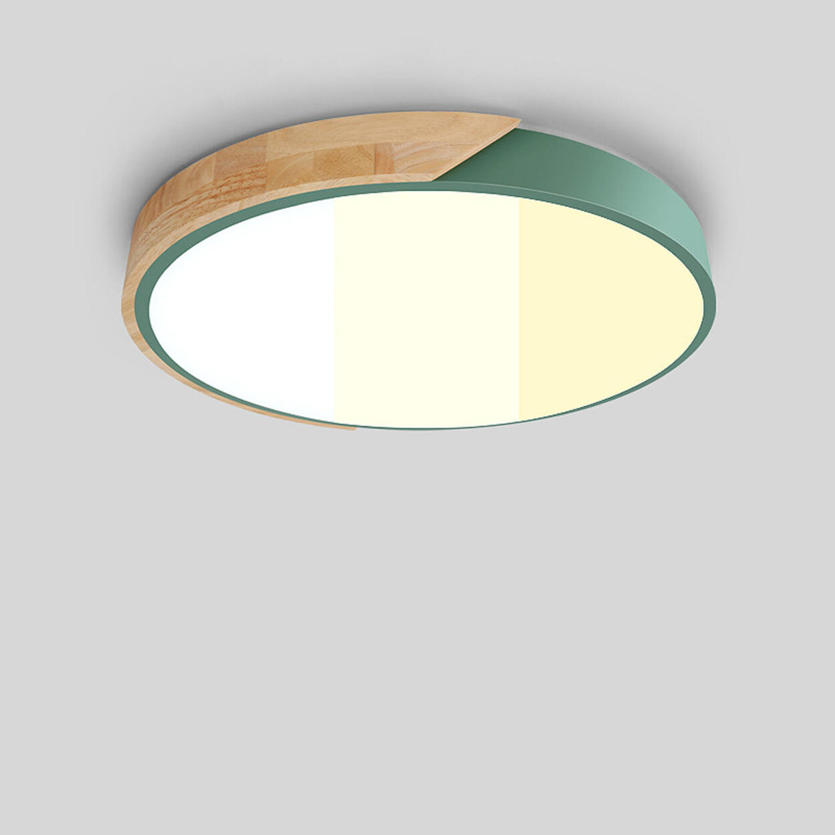 Bedroom Green Circular LED Flush Mount Ceiling Light Image - 5