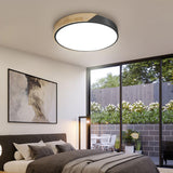 Bedroom Green Circular LED Flush Mount Ceiling Light Image - 8