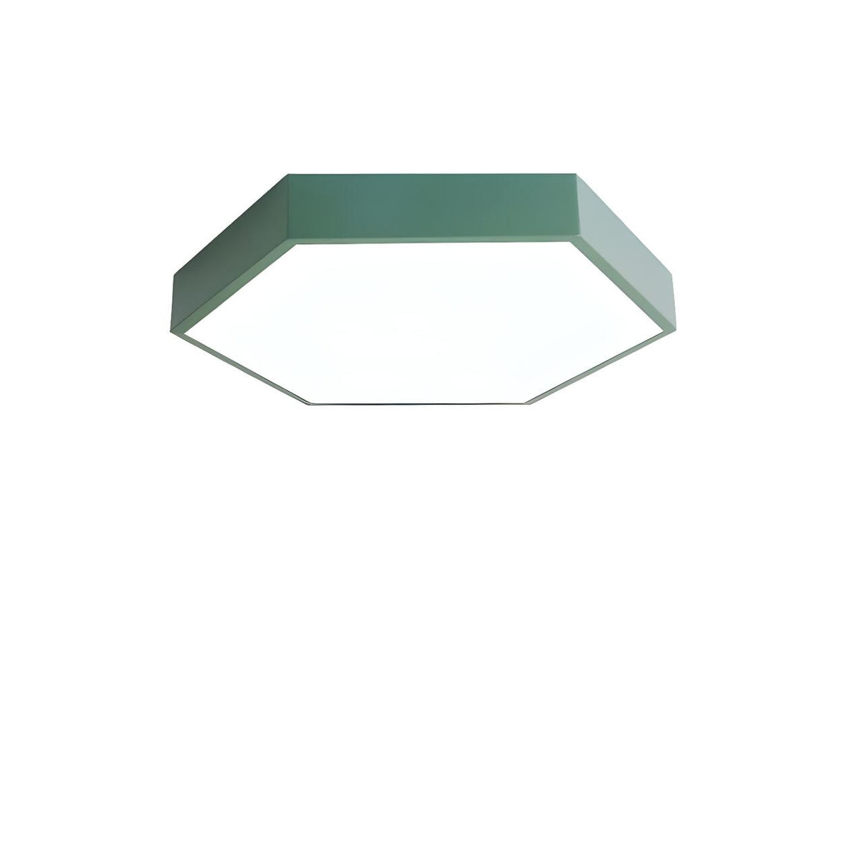 Bedroom Green Hexagon LED Flush Mount Ceiling Light Image - 16