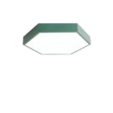 Bedroom Green Hexagon LED Flush Mount Ceiling Light Image - 16