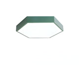 Bedroom Green Hexagon LED Flush Mount Ceiling Light Image - 21