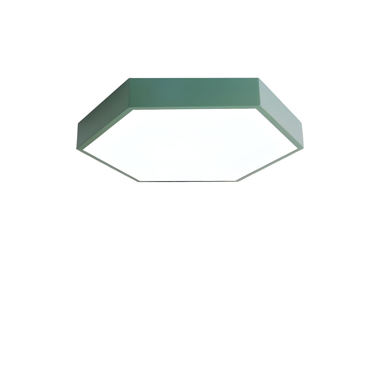 Bedroom Green Hexagon LED Flush Mount Ceiling Light Image - 5