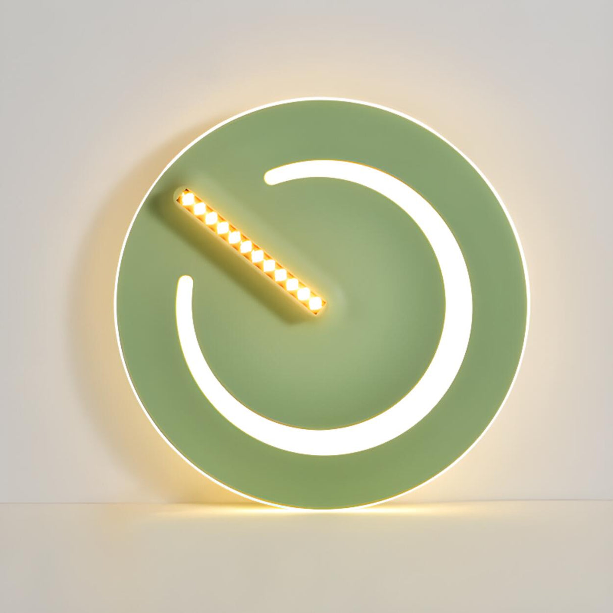 Bedroom Green Metal Circle Flush Mount Ceiling Light Image - 11