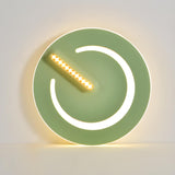 Bedroom Green Metal Circle Flush Mount Ceiling Light Image - 11