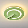 Bedroom Green Metal Circle Flush Mount Ceiling Light Image - 9