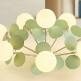 Bedroom Green Multi-Globe Glass Semi-Flush Mount Light Image - 12