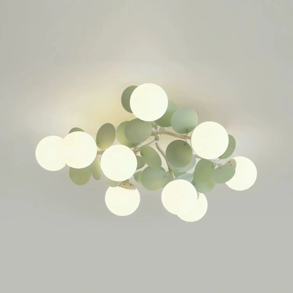 Bedroom Green Multi-Globe Glass Semi-Flush Mount Light Image - 4