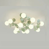 Bedroom Green Multi-Globe Glass Semi-Flush Mount Light Image - 5