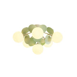 Bedroom Green Multi-Globe Glass Semi-Flush Mount Light Image - 7