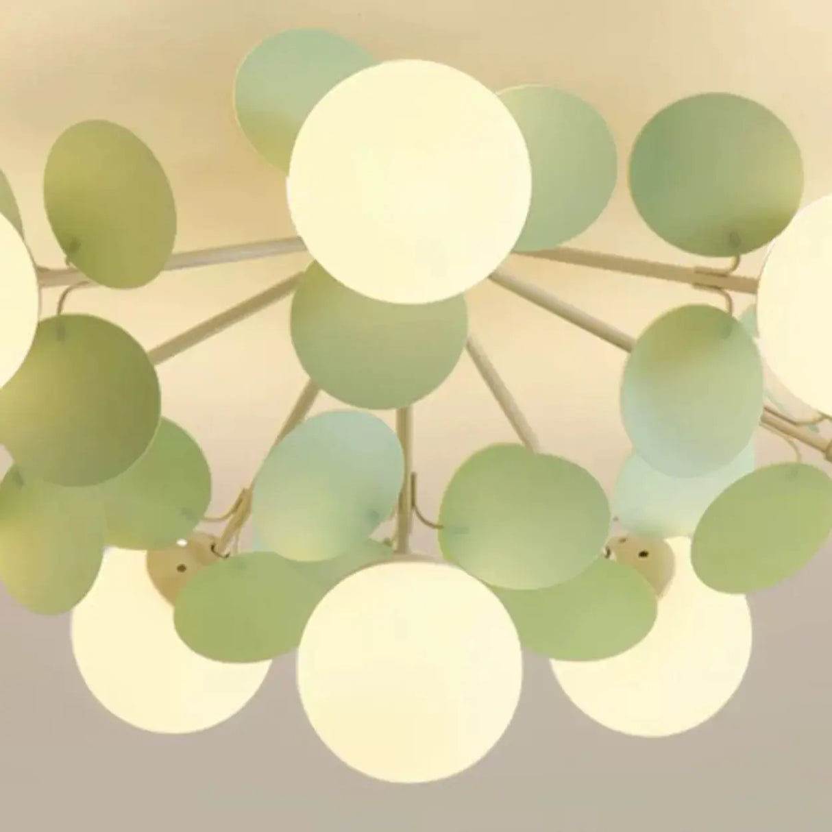 Bedroom Green Multi-Globe Glass Semi-Flush Mount Light Image - 8