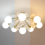 Bedroom Grey Atomic Semi-Flush Mount Ceiling Lamp 8-Light Image - 18