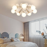 Bedroom Grey Atomic Semi-Flush Mount Ceiling Lamp 8-Light Image - 6