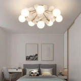 Bedroom Grey Atomic Semi-Flush Mount Ceiling Lamp 8-Light Image - 8