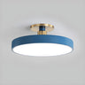 Bedroom Grey Circle Dimmable LED Semi-Flush Mount Light Image - 11