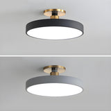 Bedroom Grey Circle Dimmable LED Semi-Flush Mount Light Image - 13