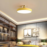 Bedroom Grey Circle Dimmable LED Semi-Flush Mount Light Image - 19