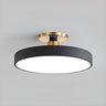 Bedroom Grey Circle Dimmable LED Semi-Flush Mount Light Image - 2