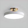 Bedroom Grey Circle Dimmable LED Semi-Flush Mount Light Image - 5