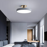 Bedroom Grey Circle Dimmable LED Semi-Flush Mount Light Image - 6