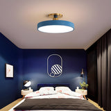 Bedroom Grey Circle Dimmable LED Semi-Flush Mount Light Image - 7