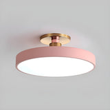 Bedroom Grey Circle Dimmable LED Semi-Flush Mount Light Image - 8