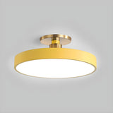 Bedroom Grey Circle Dimmable LED Semi-Flush Mount Light Image - 9