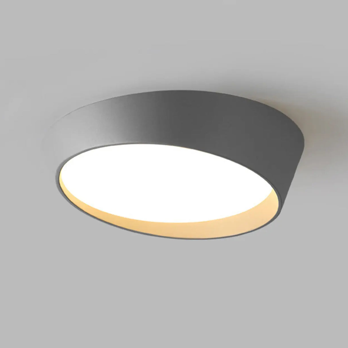 Bedroom Grey Truncated Cone Flush Mount Ceiling Light Image - 11